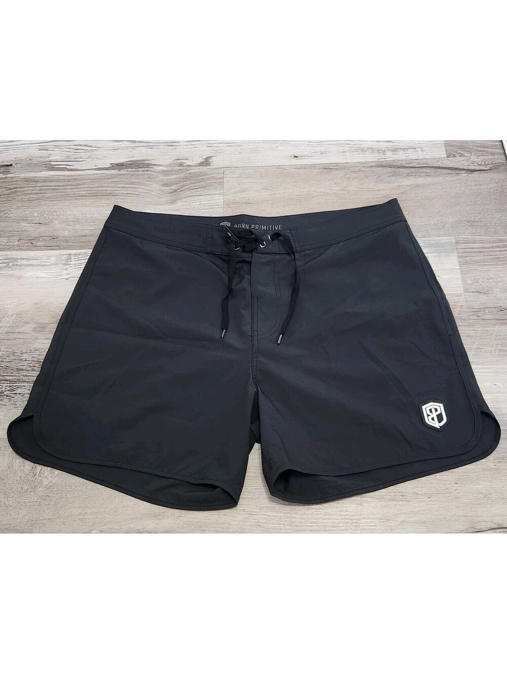 Mens Born Primitive Island Shorts 36 Black  5" Inseam Board Shorts